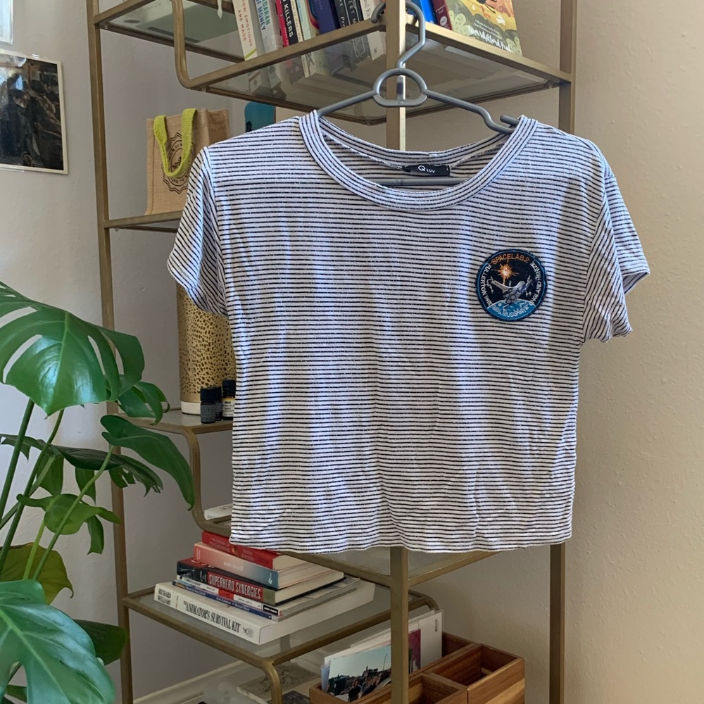 Striped Space Shuttle Crop Top